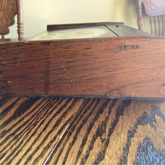 Vintage Handmade Wooden Slant Top Lap Storage Writing Desk Hand-Painted Girls - Picture 5 of 16